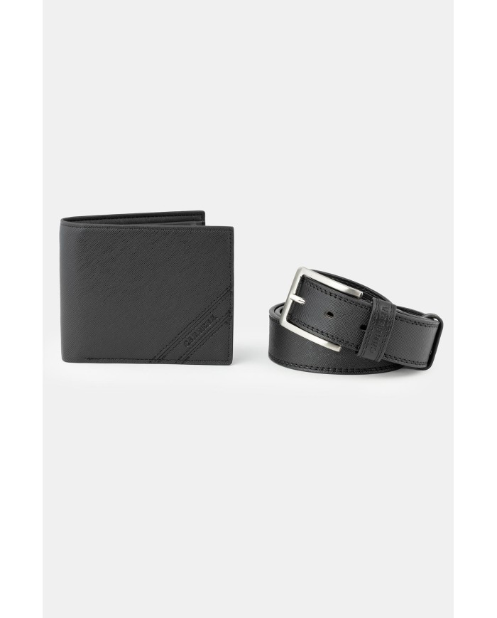 SET CON PORTAFOGLIO E CINTURA NERI IN ABBINATA