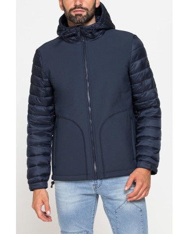 GIUBBOTTO IN DOPPIO TESSUTO CON CAPPUCIO E ZIP