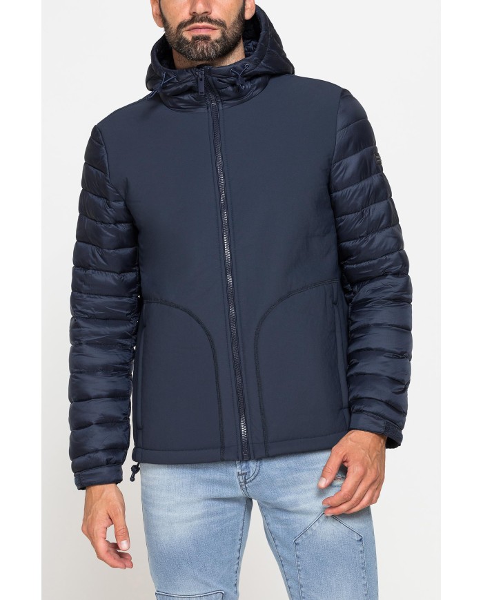 GIUBBOTTO IN DOPPIO TESSUTO CON CAPPUCIO E ZIP