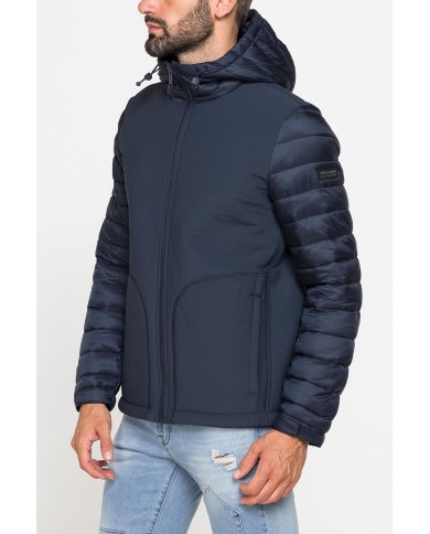 GIUBBOTTO IN DOPPIO TESSUTO CON CAPPUCIO E ZIP