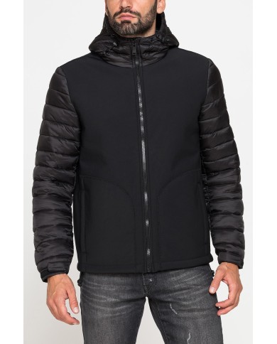 GIUBBOTTO IN DOPPIO TESSUTO CON CAPPUCIO E ZIP