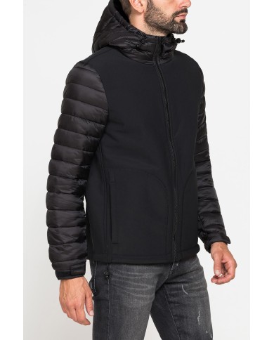 GIUBBOTTO IN DOPPIO TESSUTO CON CAPPUCIO E ZIP