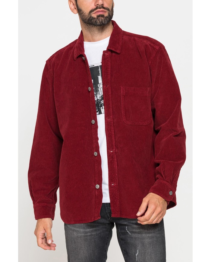 GIACCA CAMICIA COMFORT FIT IN VELLUTO 500 RIGHE