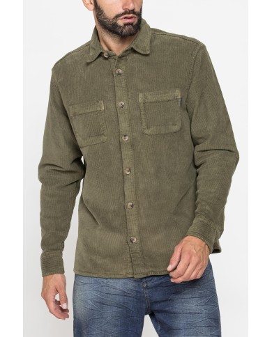 GIACCA CAMICIA COMFORT FIT IN VELLUTO 500 RIGHE