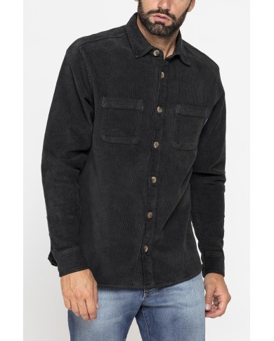 GIACCA CAMICIA COMFORT FIT IN VELLUTO 500 RIGHE