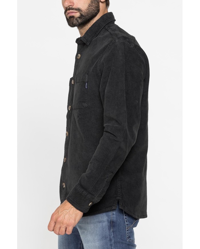 GIACCA CAMICIA COMFORT FIT IN VELLUTO 500 RIGHE