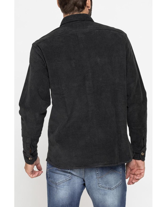 GIACCA CAMICIA COMFORT FIT IN VELLUTO 500 RIGHE