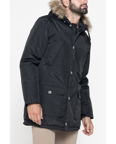 PARKA IMBOTTITO CON CAPPUCCIO E PELO ARTIFICIALE STACCABILE