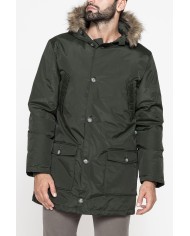 PARKA IMBOTTITO CON CAPPUCCIO E PELO ARTIFICIALE STACCABILE