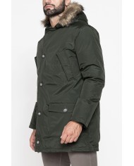 PARKA IMBOTTITO CON CAPPUCCIO E PELO ARTIFICIALE STACCABILE