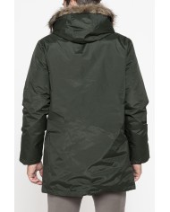 PARKA IMBOTTITO CON CAPPUCCIO E PELO ARTIFICIALE STACCABILE