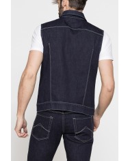 GILET IN DENIM ELASTICIZZATO 12,5 oz. SPINTECH ELASTIC COTONE SULLA PELLE.