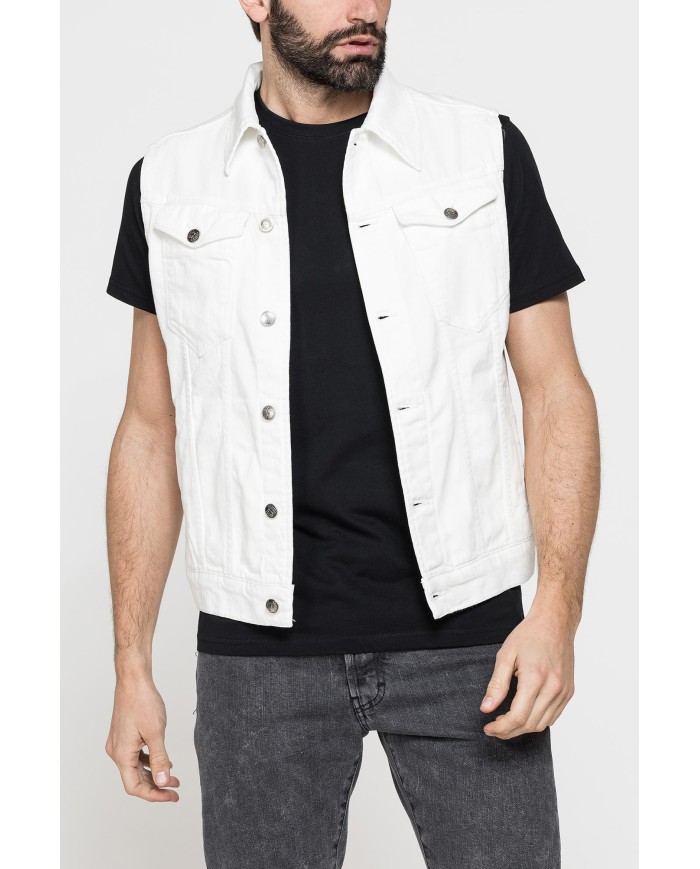 GILET IN DENIM ELASTICIZZATO 12,5 oz. SPINTECH ELASTIC COTONE SULLA PELLE.