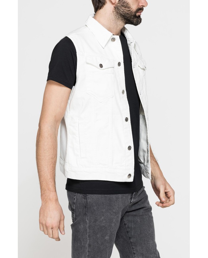 GILET IN DENIM ELASTICIZZATO 12,5 oz. SPINTECH ELASTIC COTONE SULLA PELLE.