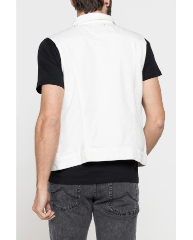 GILET IN DENIM ELASTICIZZATO 12,5 oz. SPINTECH ELASTIC COTONE SULLA PELLE.