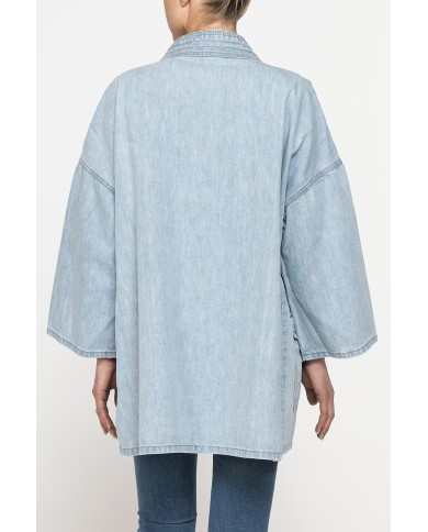 GIACCA KIMONO CON CINTURA IN DENIM 10,5oz