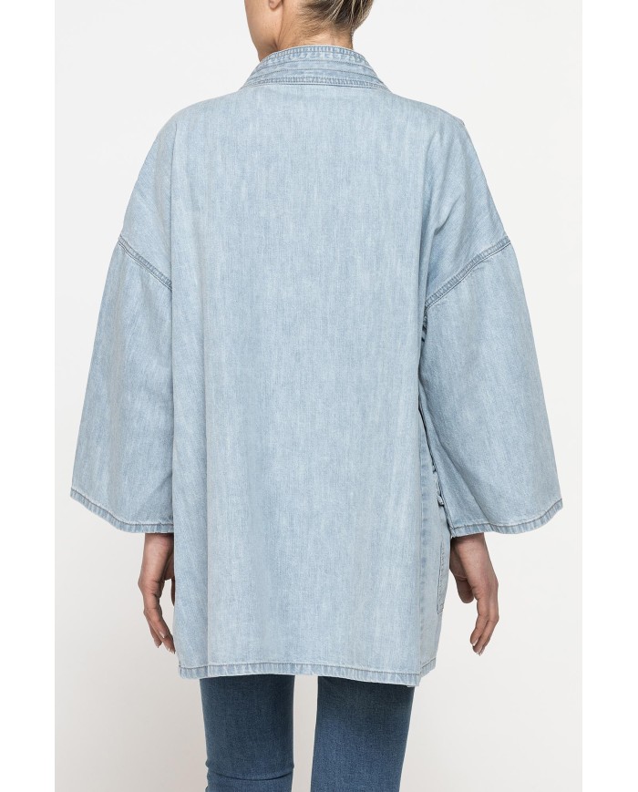 GIACCA KIMONO CON CINTURA IN DENIM 10,5oz