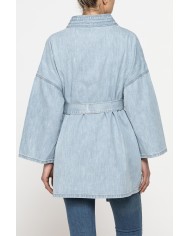 GIACCA KIMONO CON CINTURA IN DENIM 10,5oz