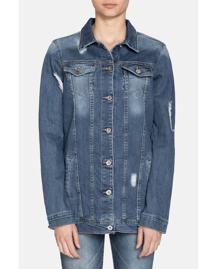 GIUBBOTTO OLD STYLE IN JEANS. Vestibilità regolare.