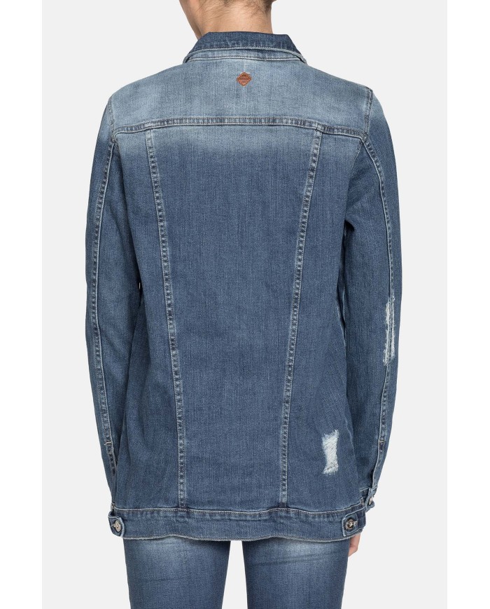 GIUBBOTTO OLD STYLE IN JEANS. Vestibilità regolare.