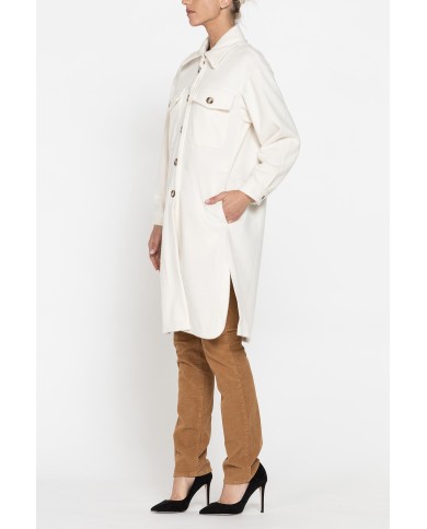 CAPPOTTO LUNGO MORBIDO CON TASCHE FRONTALI