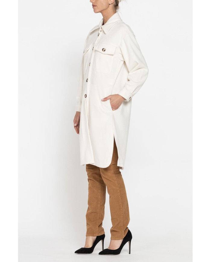 CAPPOTTO LUNGO MORBIDO CON TASCHE FRONTALI