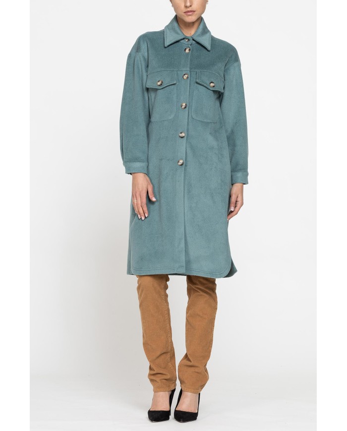 CAPPOTTO LUNGO MORBIDO CON TASCHE FRONTALI