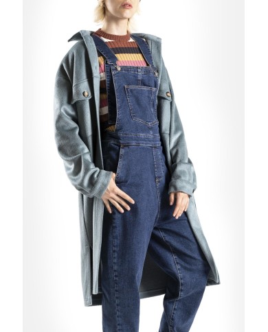 CAPPOTTO LUNGO MORBIDO CON TASCHE FRONTALI