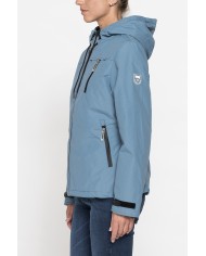 GIACCA SPORTIVA CON CAPPUCCIO IN TESSUTO RESISTENTE ALL’ACQUA