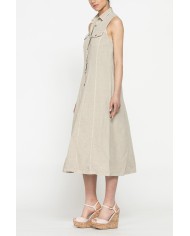 VESTITO LUNGO IN MISTO LINO