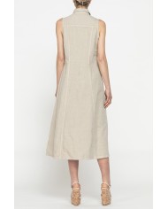 VESTITO LUNGO IN MISTO LINO