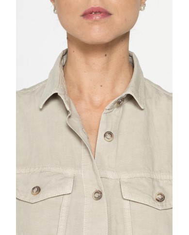 VESTITO LUNGO IN MISTO LINO