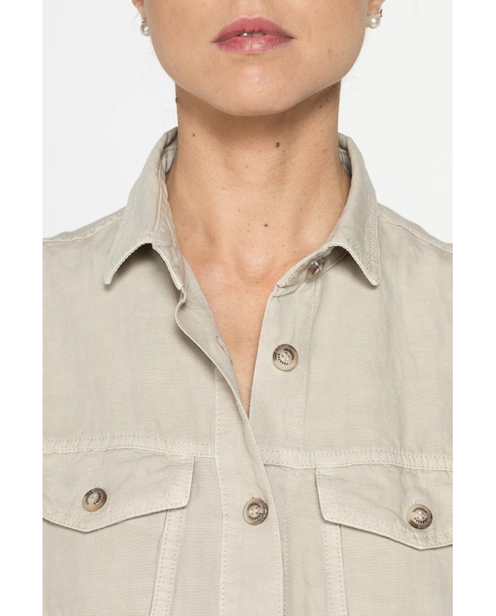 VESTITO LUNGO IN MISTO LINO