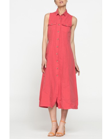 VESTITO LUNGO IN MISTO LINO