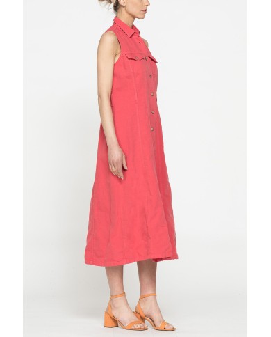 VESTITO LUNGO IN MISTO LINO