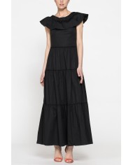 ABITO LUNGO CON SPALLE SCESE