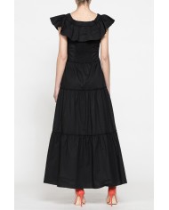 ABITO LUNGO CON SPALLE SCESE