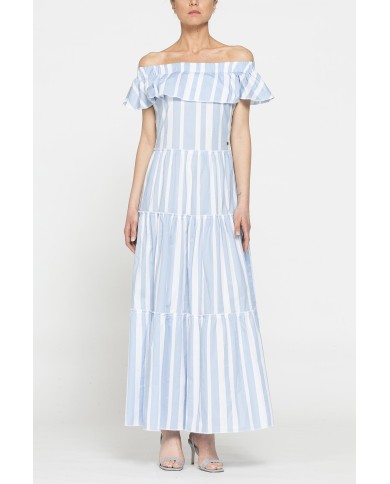 ABITO LUNGO CON SPALLE SCESE