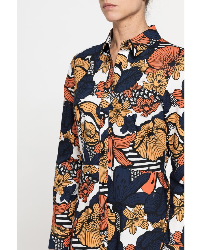 ABITO CHEMISIER LUNGO CON BALZE IN MUSSOLA