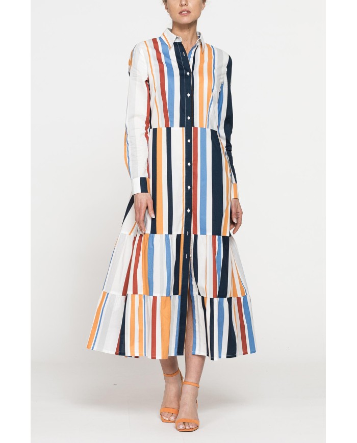 ABITO CHEMISIER LUNGO CON BALZE IN MUSSOLA