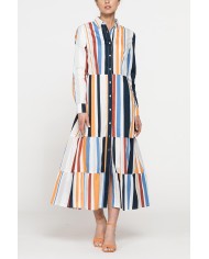 ABITO CHEMISIER LUNGO CON BALZE IN MUSSOLA