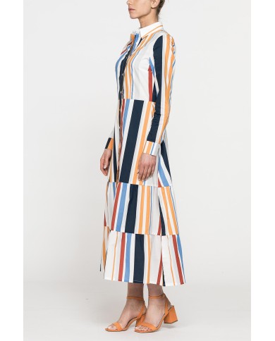 ABITO CHEMISIER LUNGO CON BALZE IN MUSSOLA