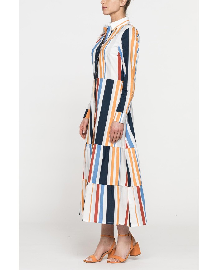 ABITO CHEMISIER LUNGO CON BALZE IN MUSSOLA