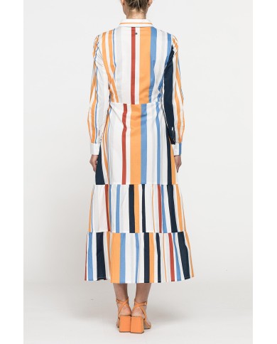 ABITO CHEMISIER LUNGO CON BALZE IN MUSSOLA