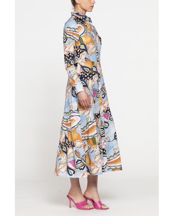 ABITO CHEMISIER LUNGO CON BALZE IN MUSSOLA