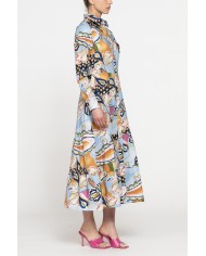 ABITO CHEMISIER LUNGO CON BALZE IN MUSSOLA