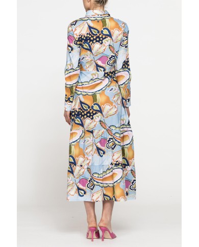 ABITO CHEMISIER LUNGO CON BALZE IN MUSSOLA