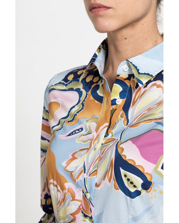 ABITO CHEMISIER LUNGO CON BALZE IN MUSSOLA