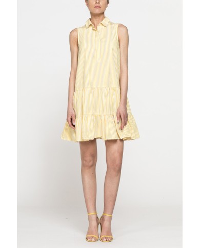 ABITO SENZA MANICHE CON BALZE IN COTONE