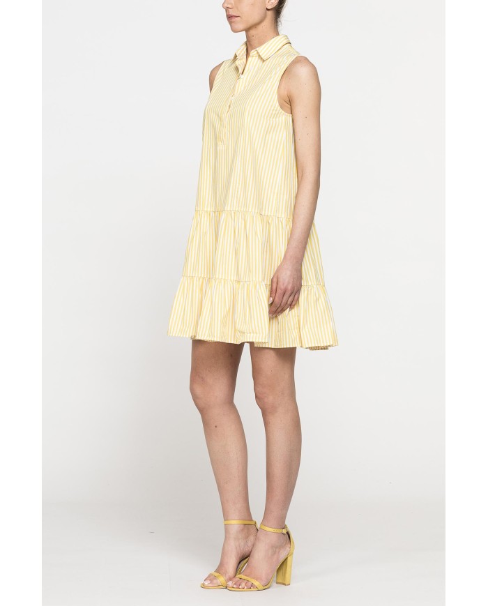 ABITO SENZA MANICHE CON BALZE IN COTONE